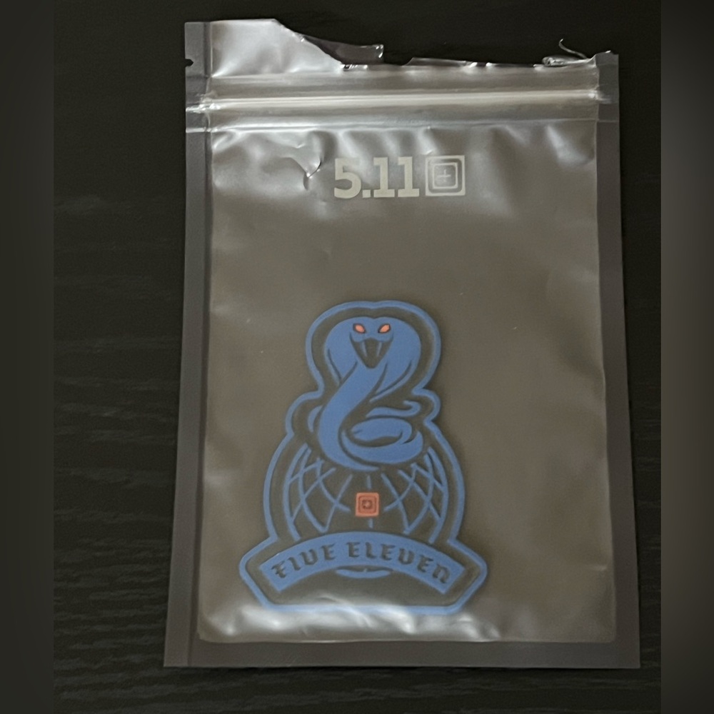 5.11 Tactical Five Eleven Creepy Cobra Snake Morale Patch Hook Loop Blue Black